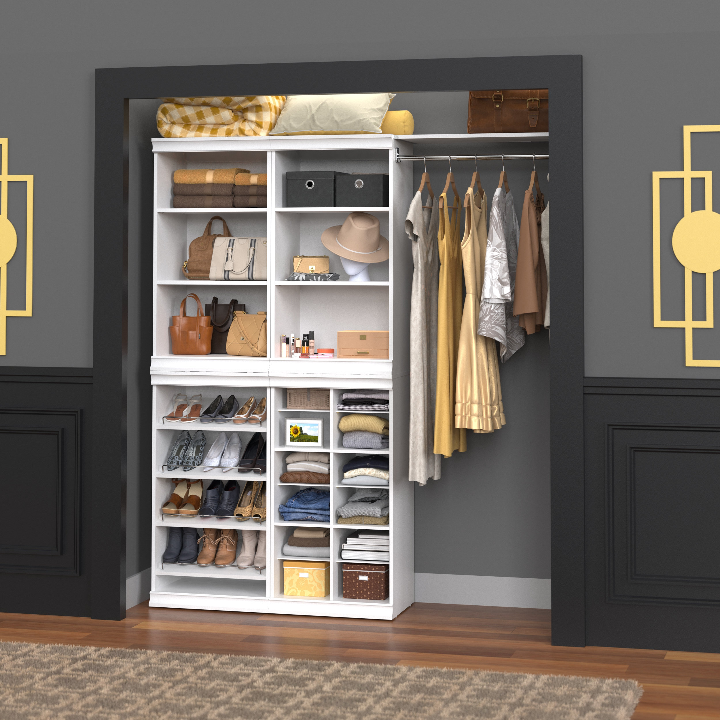 ClosetMaid Modular Storage 68.76" W - 78" W Closet System & Reviews
